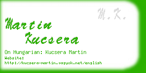 martin kucsera business card